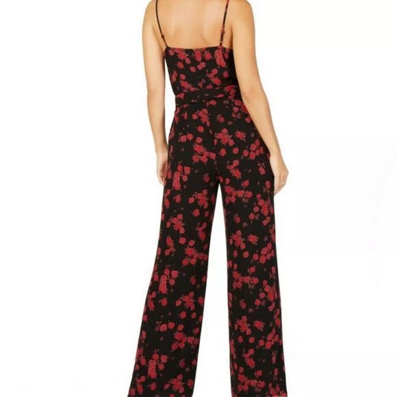 MICHAEL KORS Red Currant Belted Jumpsuit Zip Women - Picture 2 of 3